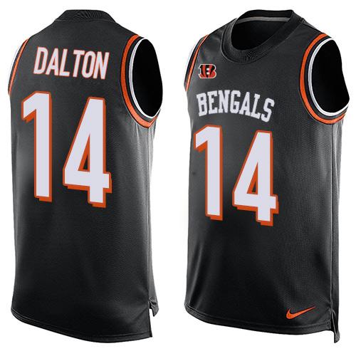 Nike Bengals #14 Andy Dalton Black Team Color Men's Stitched NFL Limited Tank Top Jersey